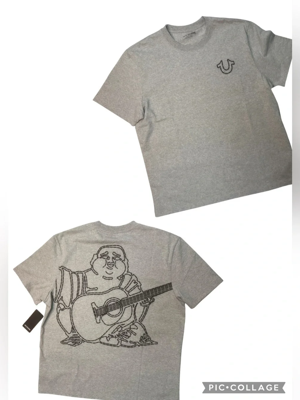 Sz 2xl True Religion Gray Crewneck Tee with Subtle Logo